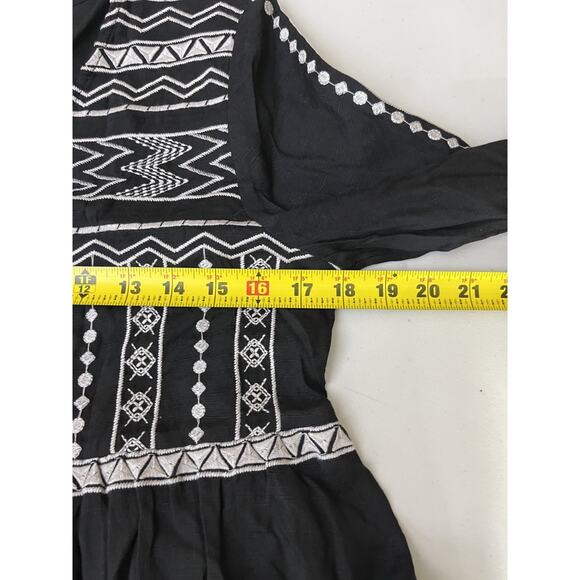 Boho Western Southwestern Tribal Boho Peasant Tunic S Folk Festival Navajo Indie - Picture 11 of 12